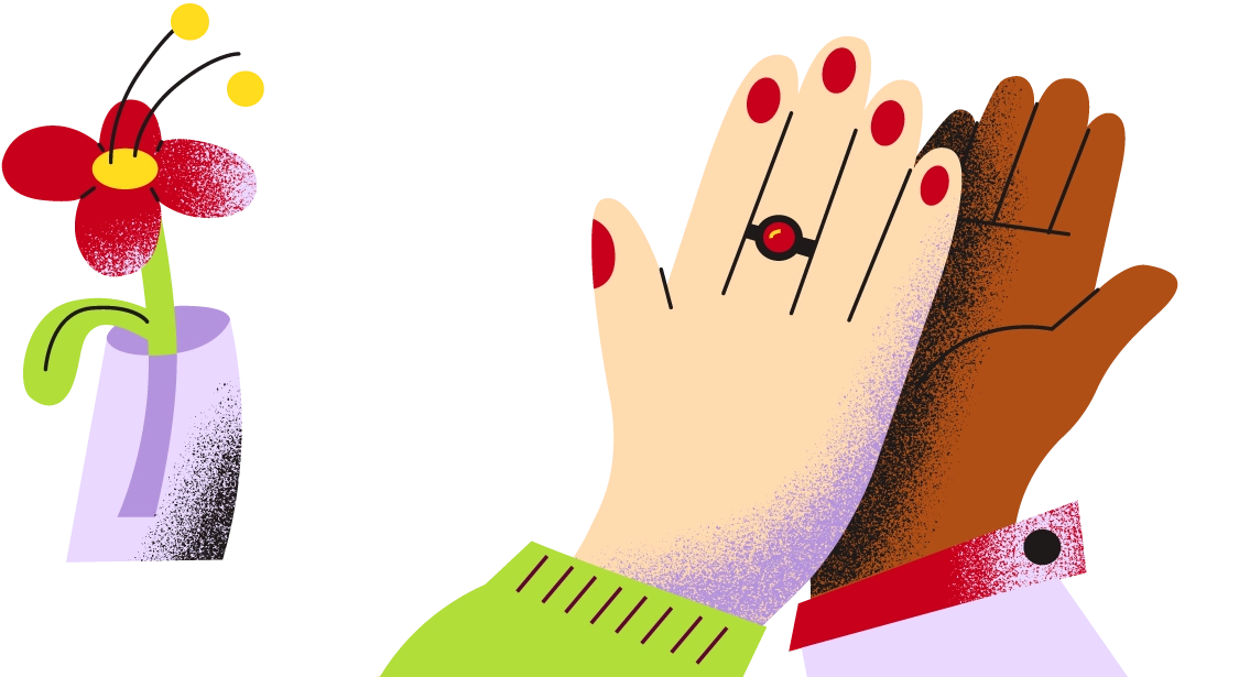 Two hands together